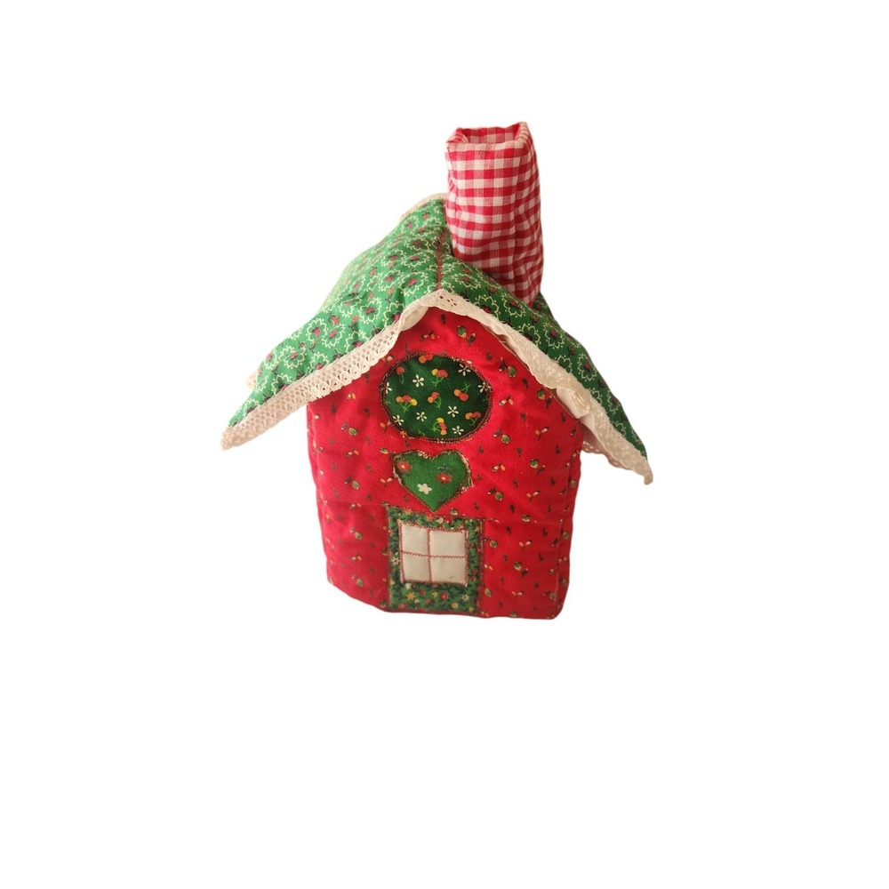 vintage quilted tissue box cover ‎ handmade cottagecore shabby chic Christmas